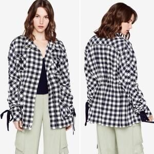 Jonathan Simkhai Gingham Twill Midnight Utility Jacket